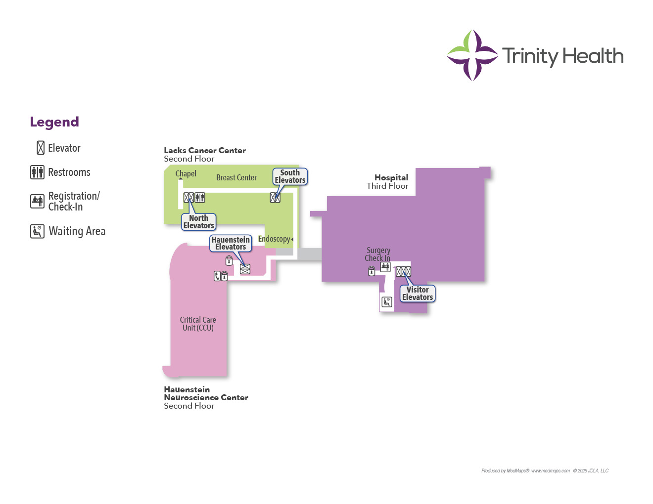 Third Floor Main Hospital & Second Floor Hauenstein and Lacks Floor Image