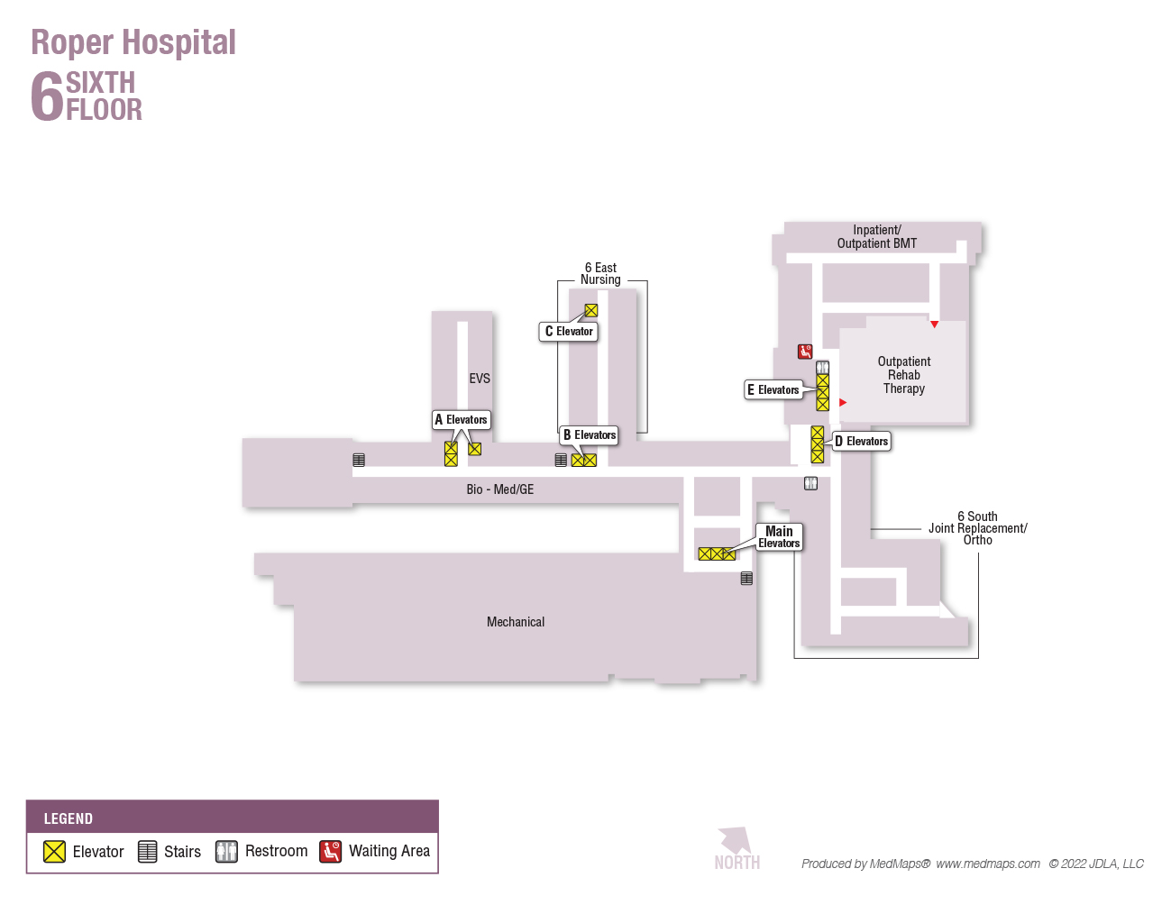 Sixth Floor Main Hospital Floor Image