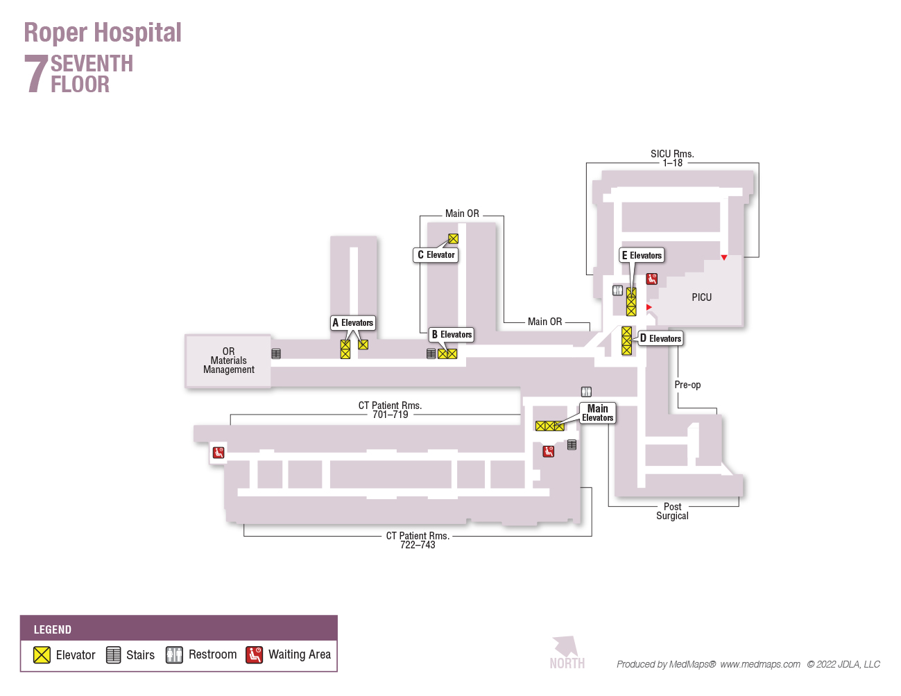 Seventh Floor Main Hospital Floor Image