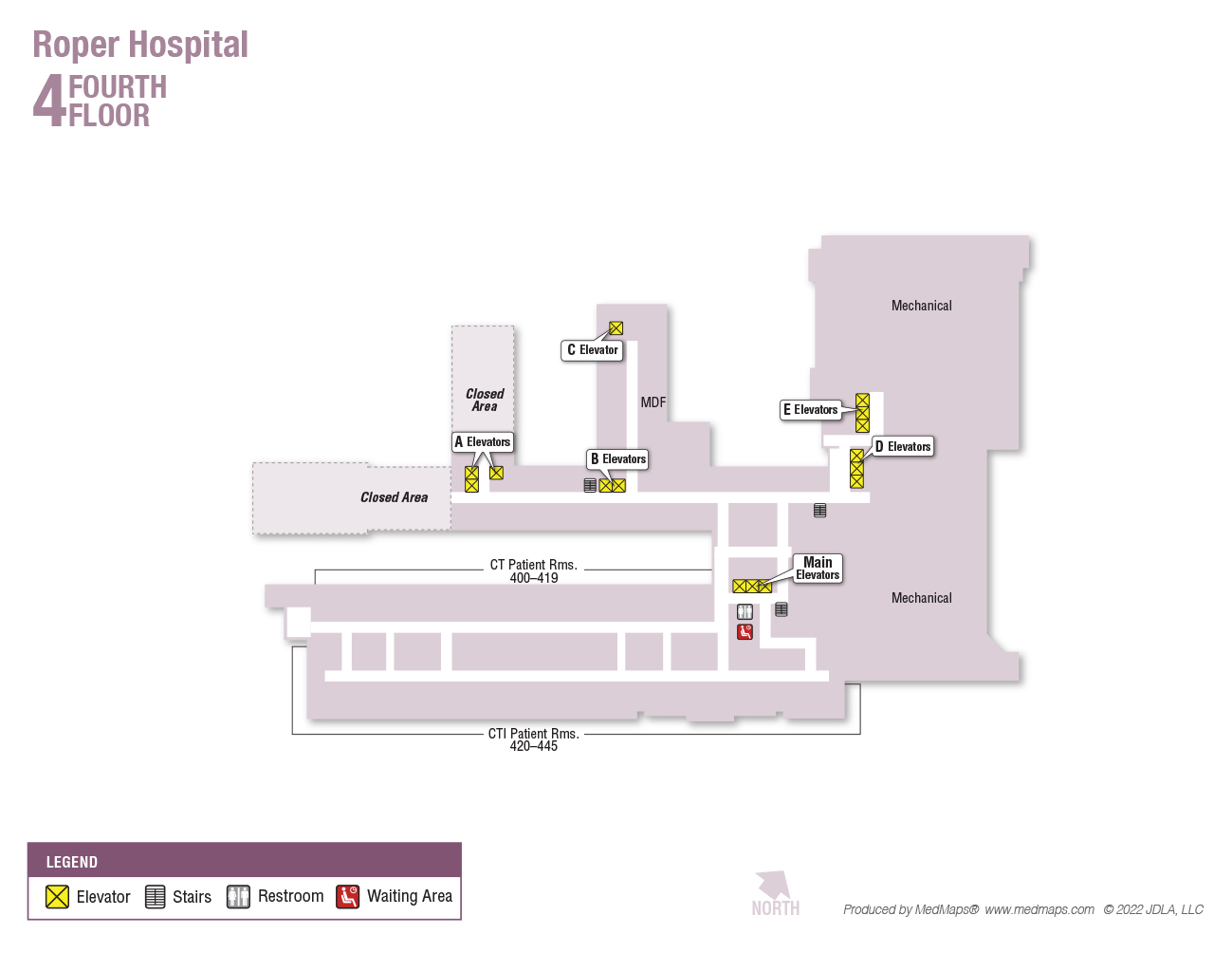 Fourth Floor Main Hospital Floor Image